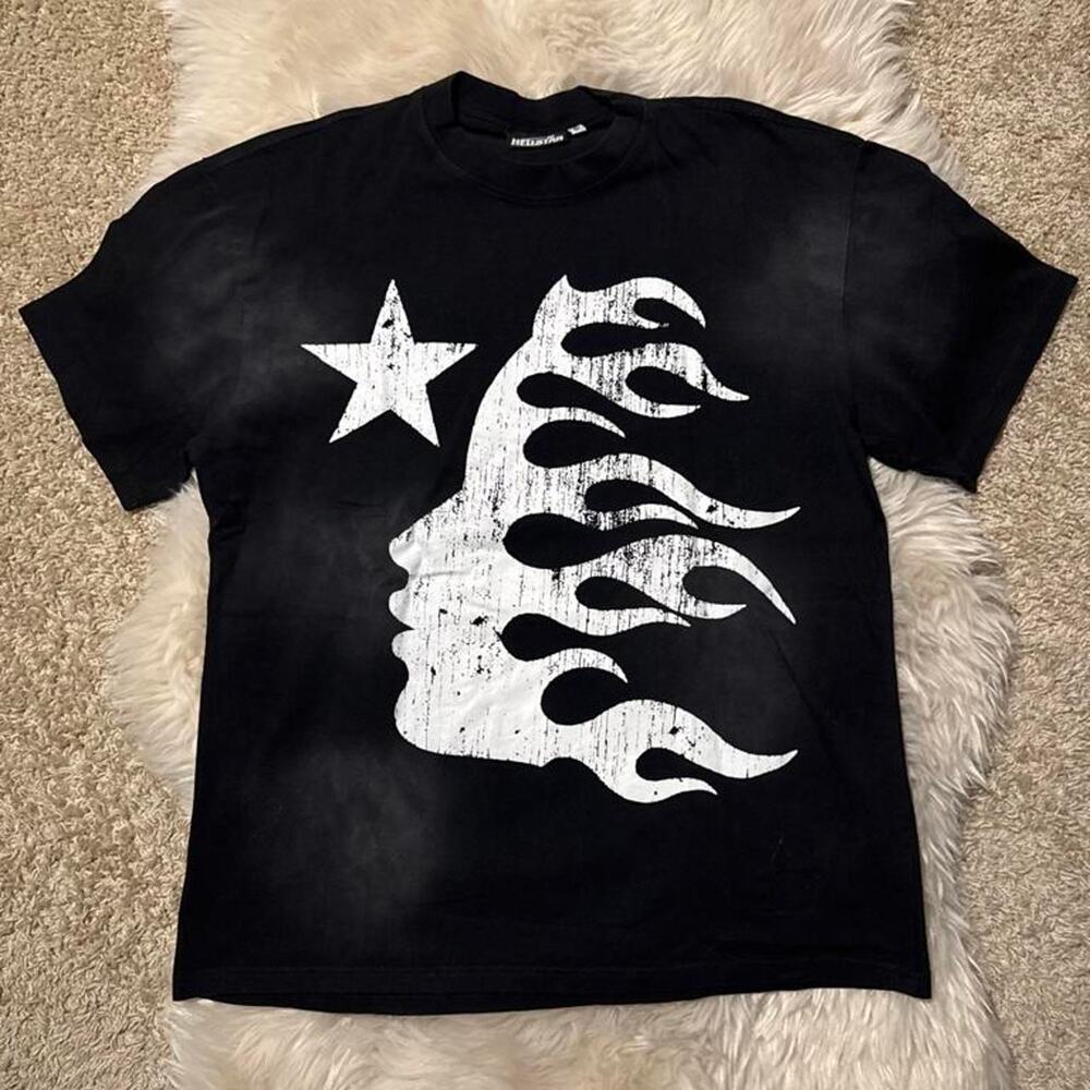 Black hellstar boxy tee hellstar